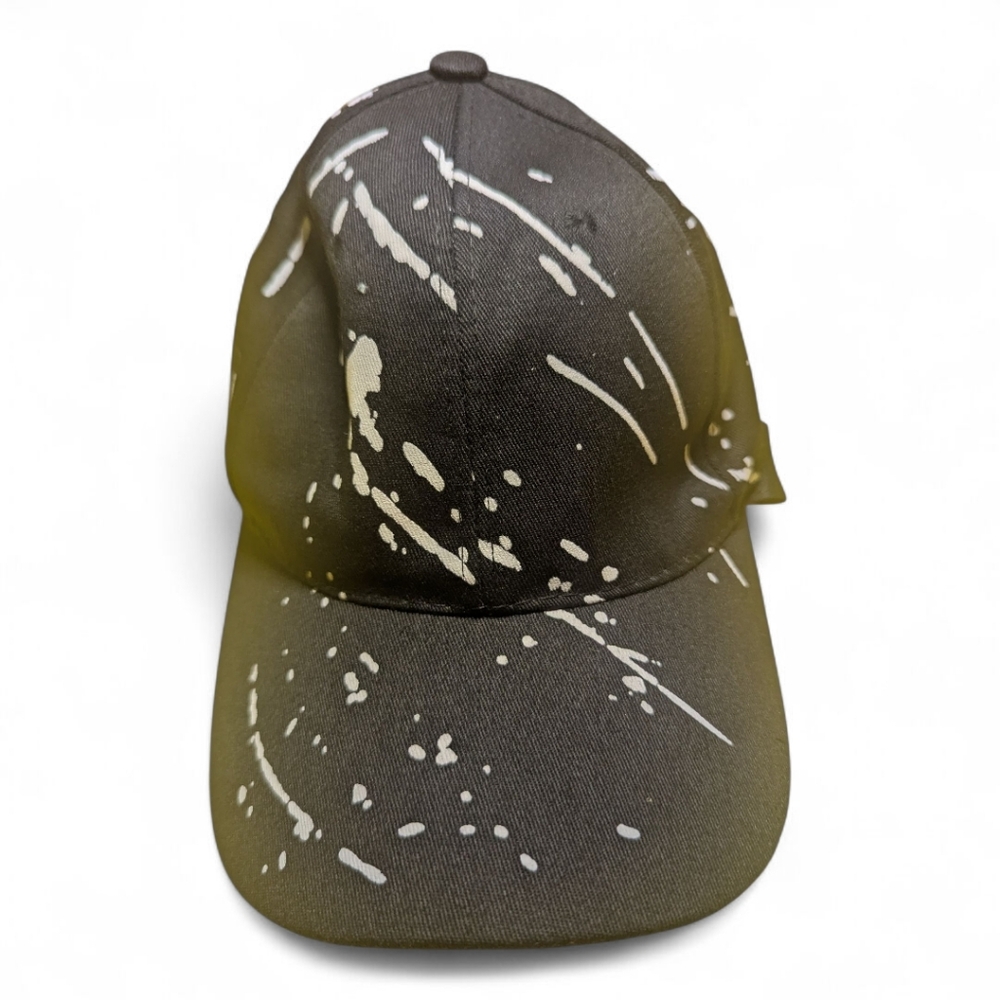 NEW Baseball Cap Hat Black White Splatter Design Unisex